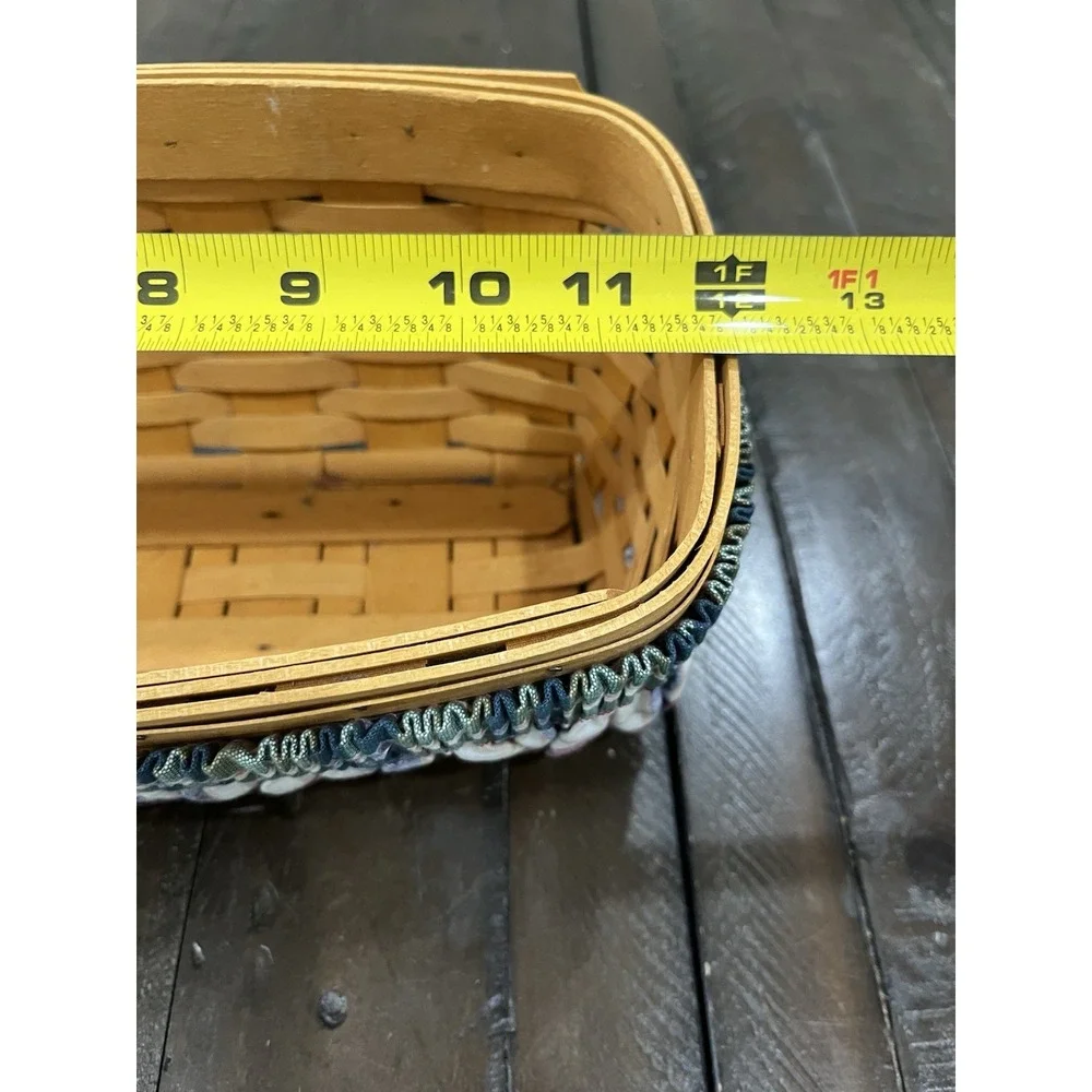 Vtg 2002 Longaberger‎ Rectangle Bread Basket Plaid Skirt 12x5x5 Slanted
